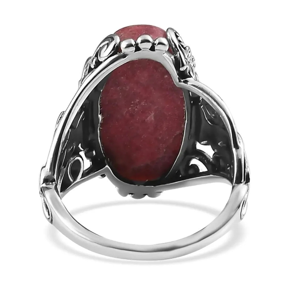 Norwegian Thulite Ring in Sterling Silver. - Picture 9 of 10